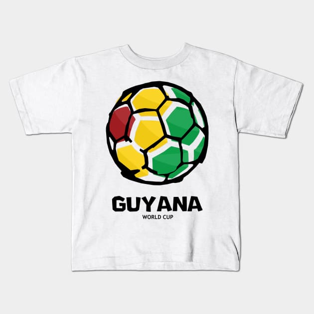 Guyana Football Country Flag Kids T-Shirt by KewaleeTee